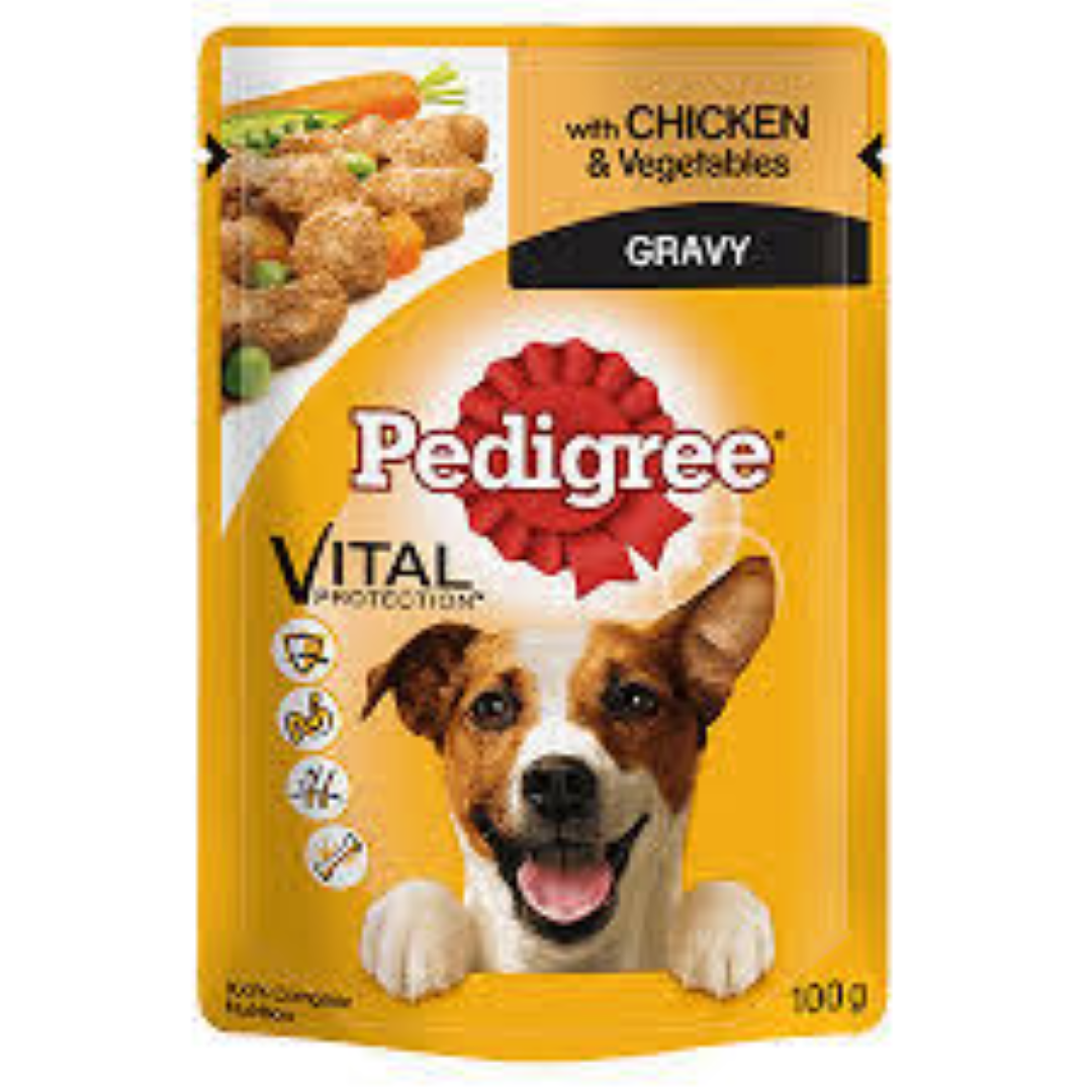 PEDIGREE POUCH CHIC & VEG IN GRAVY 100G